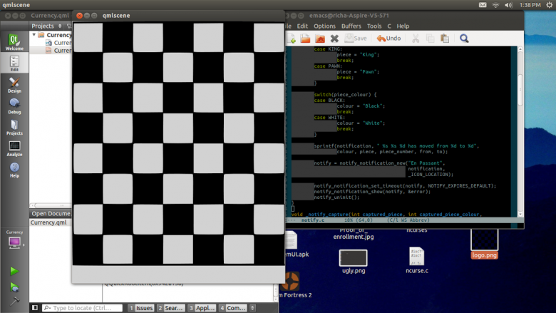 Ubuntu QML aplikace - chess engine