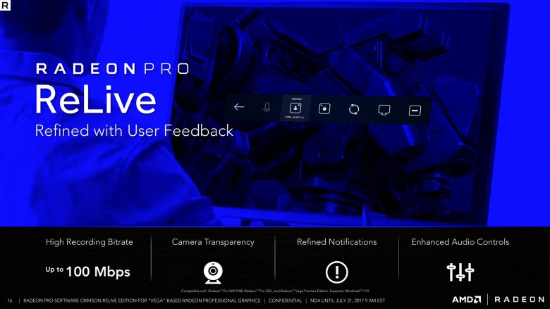 Radeon Pro Software Crimson Relive For Vega 16