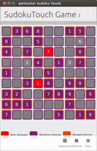 Ubuntu QML aplikace -  - sudoku