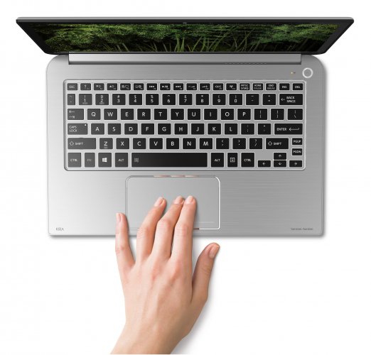 Toshiba KIRAbook Top Down with hand