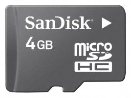 4GB SanDisk microSDHC Class 2