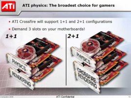 ATI CrossFire+fyzika v konfiguraci 1+1, nebo 2+1