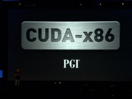 GTC 2010: PGI CUDA-x86 logo při prezentaci