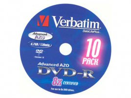 DVD-R Verbatim DataLifePlus Advanced AZO - zepředu