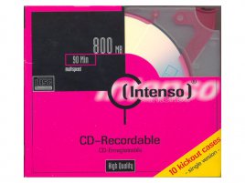 CD-R Intenso kickout multispeed 90 minut - zepředu