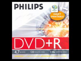 DVD+R Philips inkjet printable DR418J10C/00 - zepředu