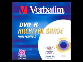 DVD-R Verbatim Archival Grade photo printable Advanced AZO - zep