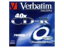 CD-R Verbatim DataLifePlus SuperAZO Fast Dry Printable - zepředu