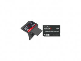 SanDisk UltraII SDHC Plus 4 GB a MS PRO Duo 8 GB