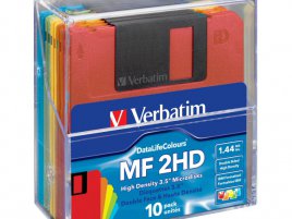 Verbatim 3,5palcové diskety MF 2HD v průhledné krabičce