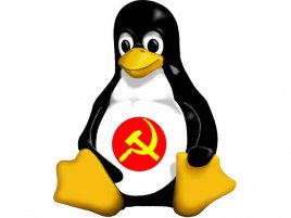 ruský tučňák - logo Linux se srpem a kladivem