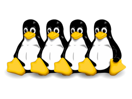 čtyři tučňáci - linux logo