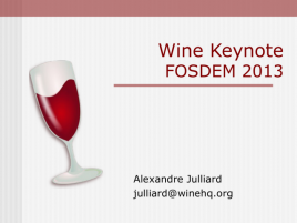 Wine at FOSDEM 2013