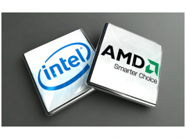 Intel logo a AMD logo