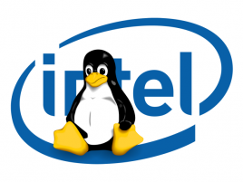 Intel logo Linux Tux