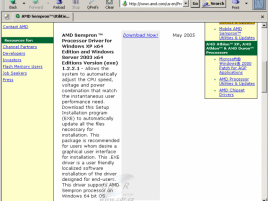 Sempron x64 driver Download (web AMD, 8. květen 2005)