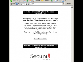 Internet Explorer Address Bar Spoofing Vulnerability Test