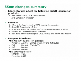 Detaily o 65nm AMD procesorech