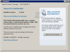 AVG Anti-Rootkit Free - About