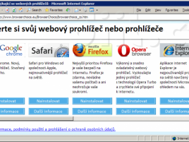 Výběr prohlížeče (ballot screen) v češtině