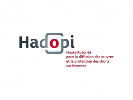 Dřívější HADOPI logo s neoprávněně užitým fontem Bonjour