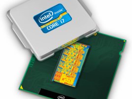 Intel „Sandy Bridge“ (Core i7) s odklopeným tepelným rozvaděčem a jádrem (ilustrační obrázek)