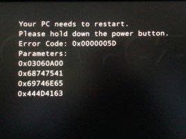 Windows 8 - Error Code 0x00005D