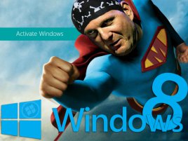 Steve Ballmer as Superman (Windows 8)