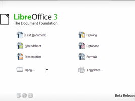 LibreOffice 3.3.0 beta úvodní obrazovka